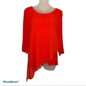 Simply Irresistible Red Sheer Overlay Top Size M